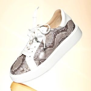 Snakeskin Platform Sneakers